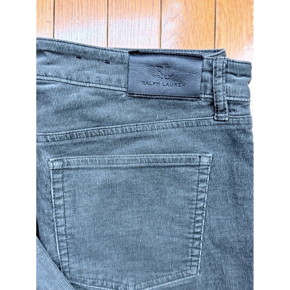 Lauren Ralph Lauren‎ Gray Corduroy Straight Leg Pants Womens 10 Stretch Charcoal